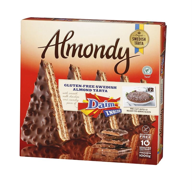 Frozen almond cake ALMONDY with Daim