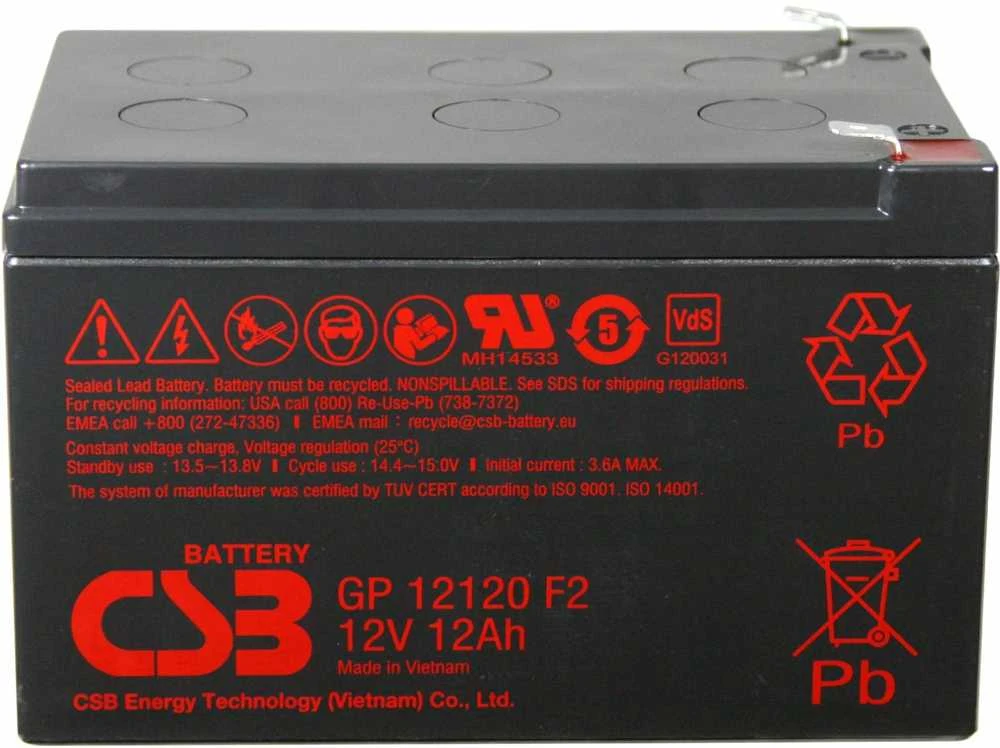 Akumuliatorius (AGM) CSB 12Ah 12V F2