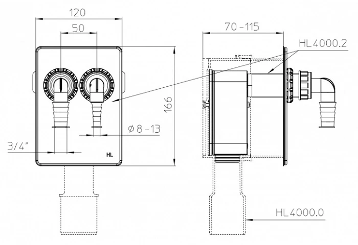 Hl Hutterer Lechner Siphon HL4000 connection