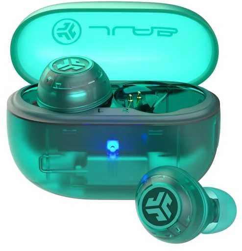 JLab Go Pop ANC, True Wireless Stereo (TWS), 20–20000 Hz, zvani/mūzika, austiņas, zilganzaļa, caurspīdīga