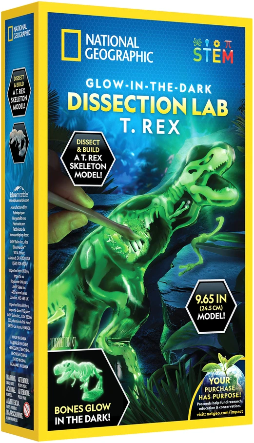 NATIONAL GEOGRAPHIC rinkinys Glow-in-the-Dark T. Rex