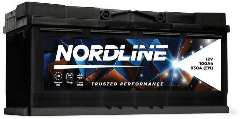 Akumuliatorius NORDLINE akum.100Ah 12V 830A