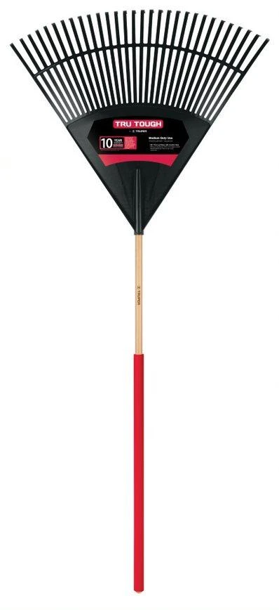 Leaf rake 76cm head wooden handle