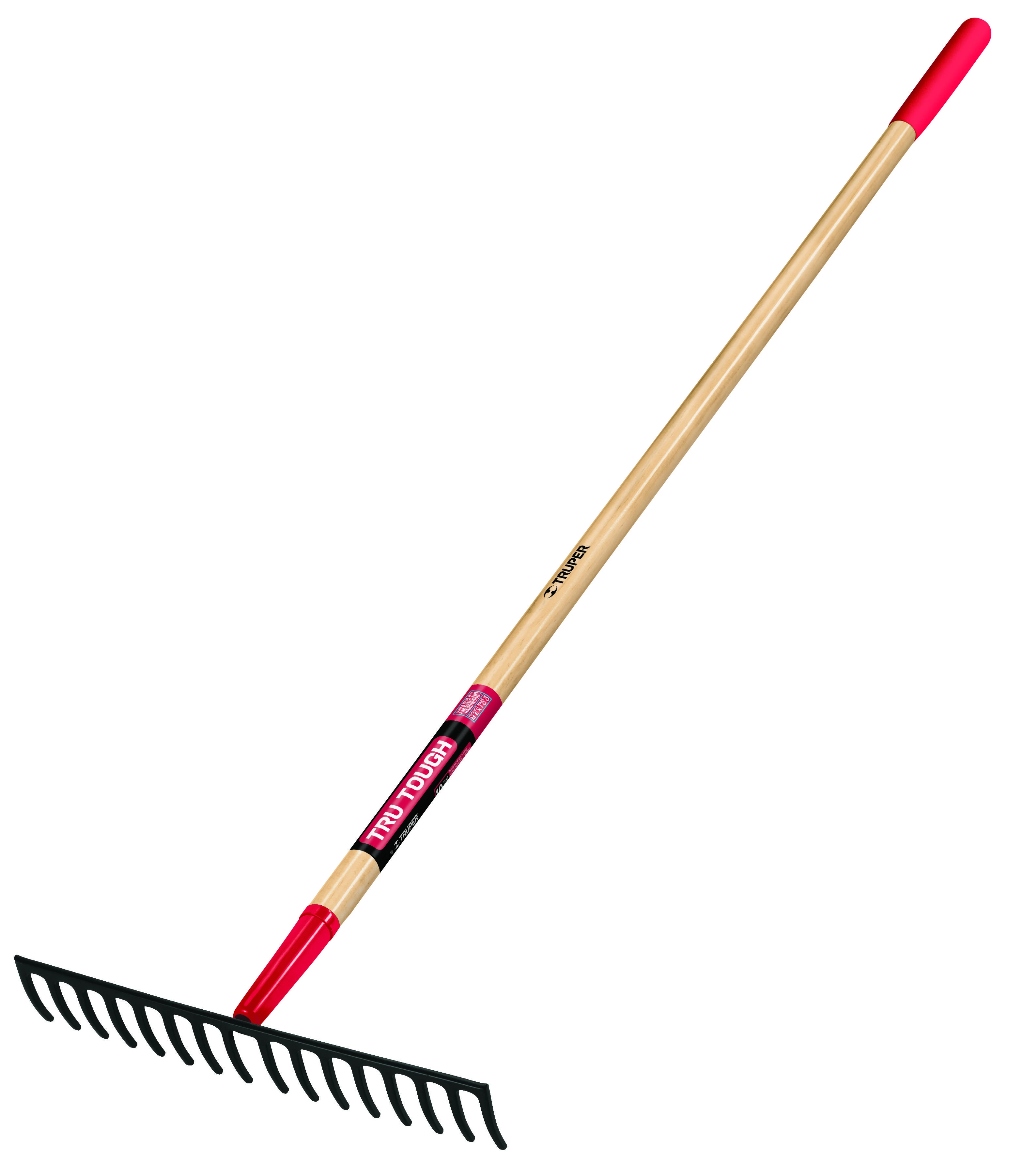 Rake with 16 metal teeth and
