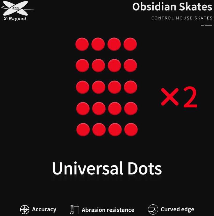 X-Raypad Obsidian Skates Universal Dots Raudona