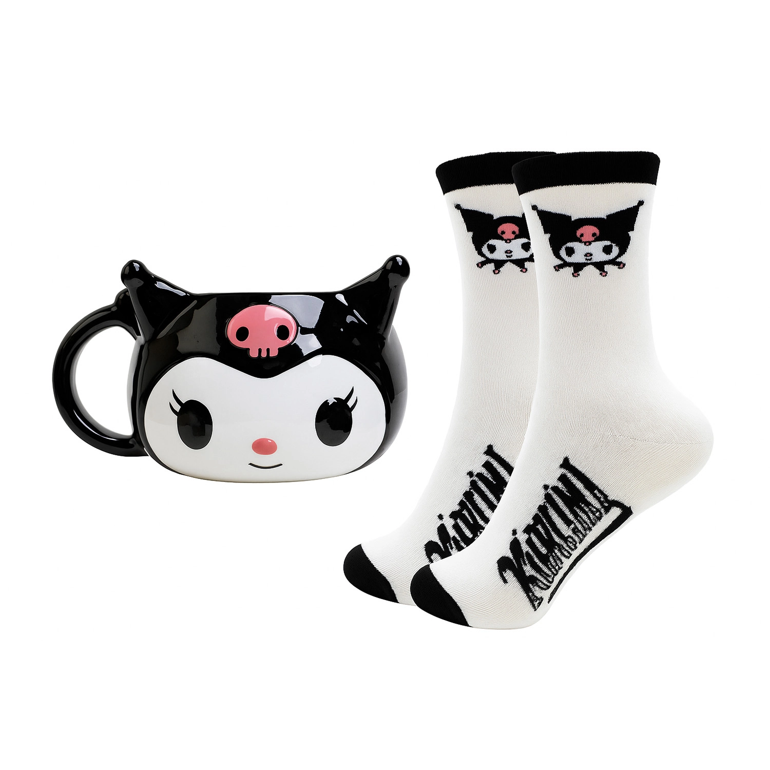 BlueSkyStudios Sanrio Tasse mit Socken Kuromi