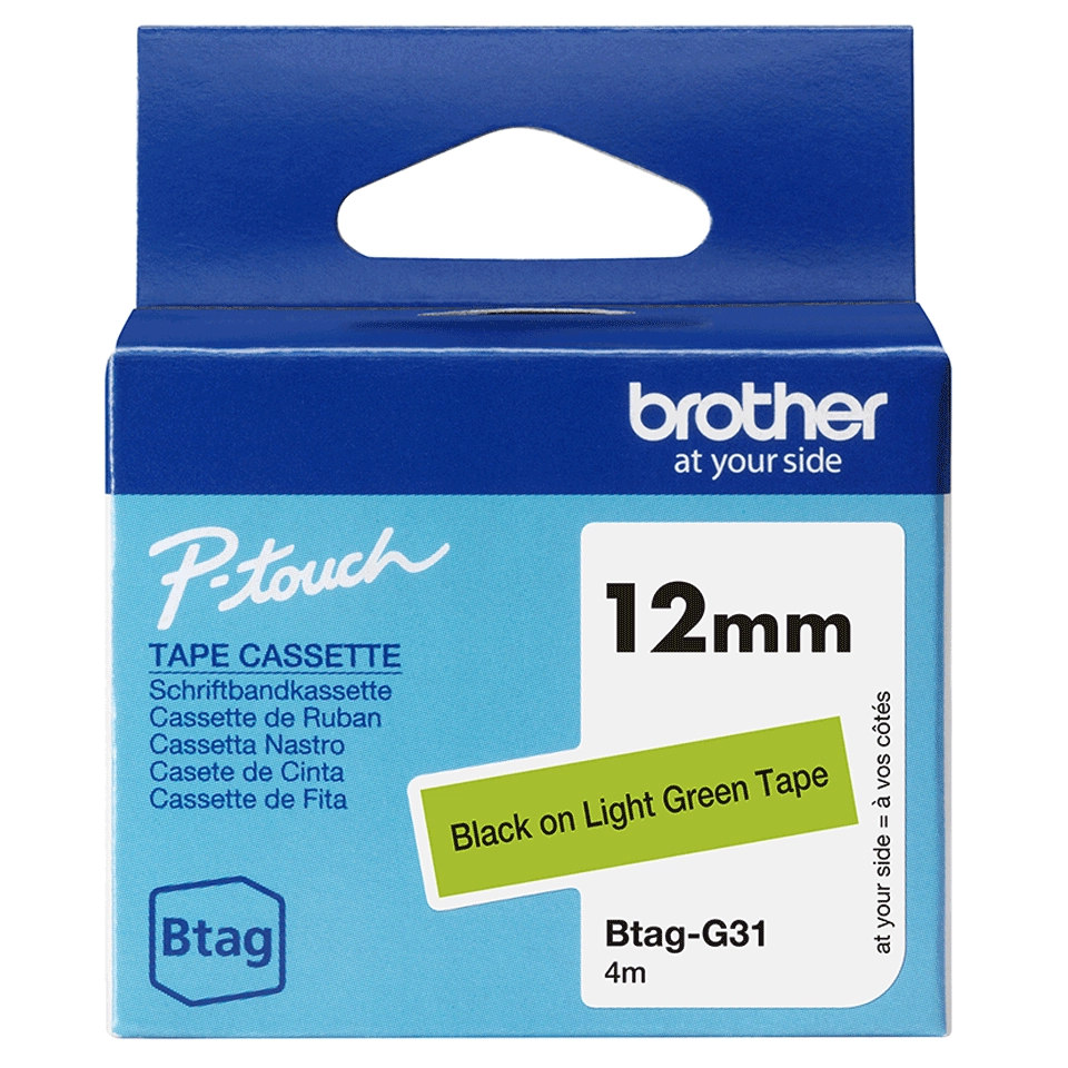 Brother label tape 12mmx4m black/light green