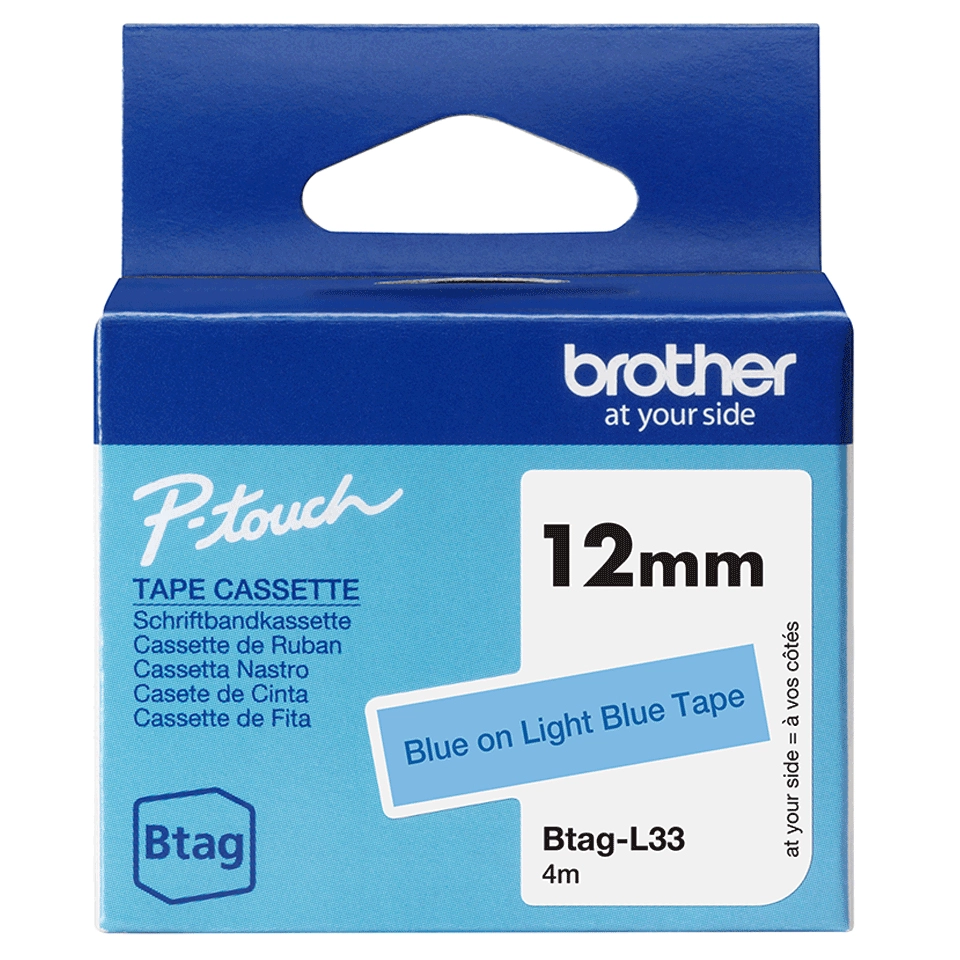 Brother label tape 12mmx4m blue/light blue