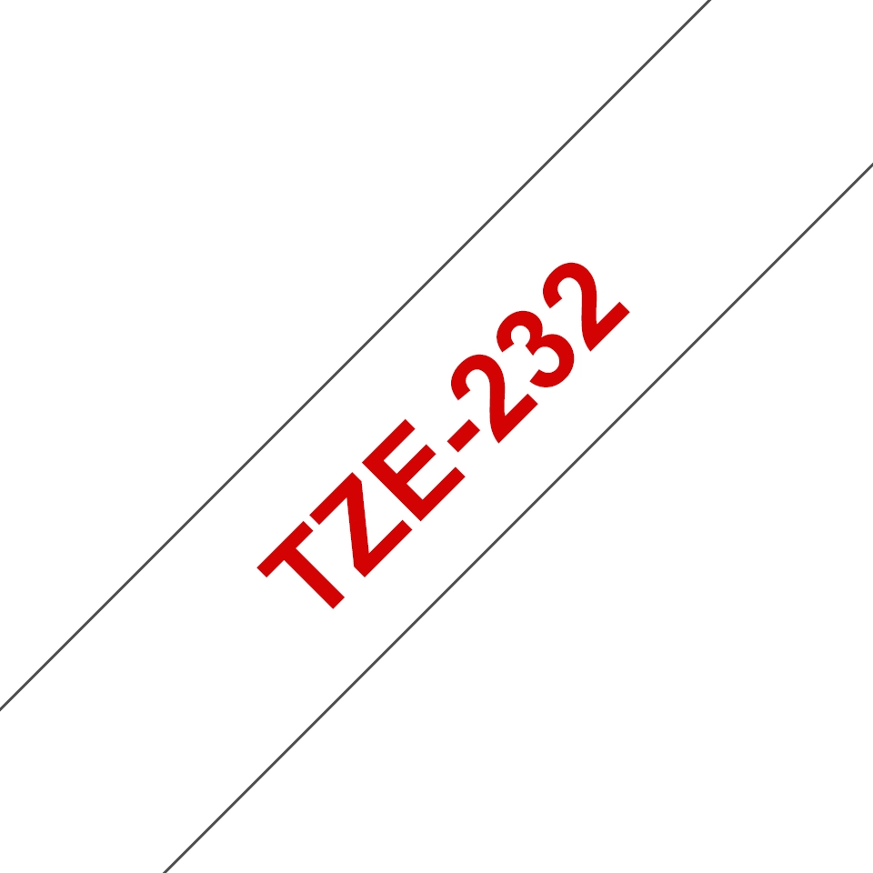 Brother TZE-232 label-making tape Red on