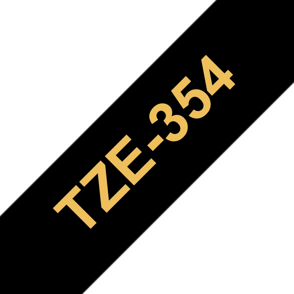 Brother tape cassette 24mm black/gold TZE354