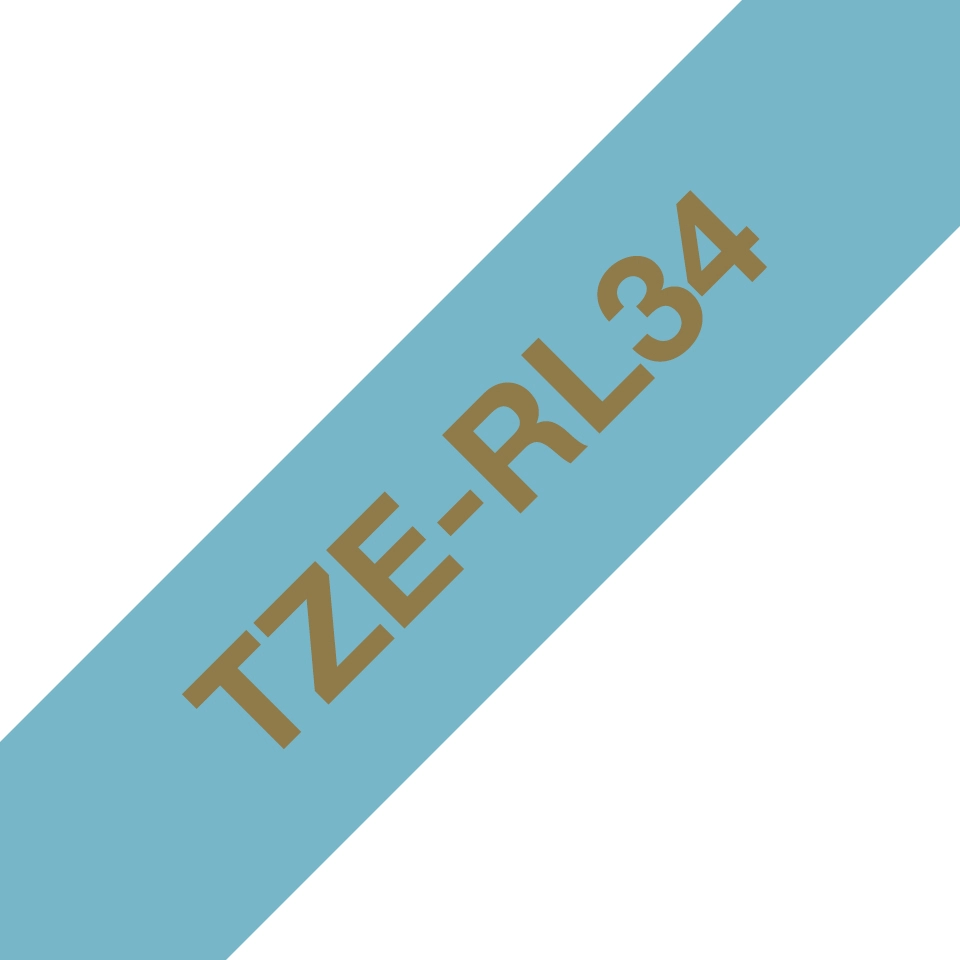 BROTHER P-Touch 12mm light blue/gold ribbon