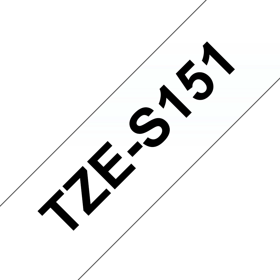 BROTHER P-Touch TZE-S151 black on clear