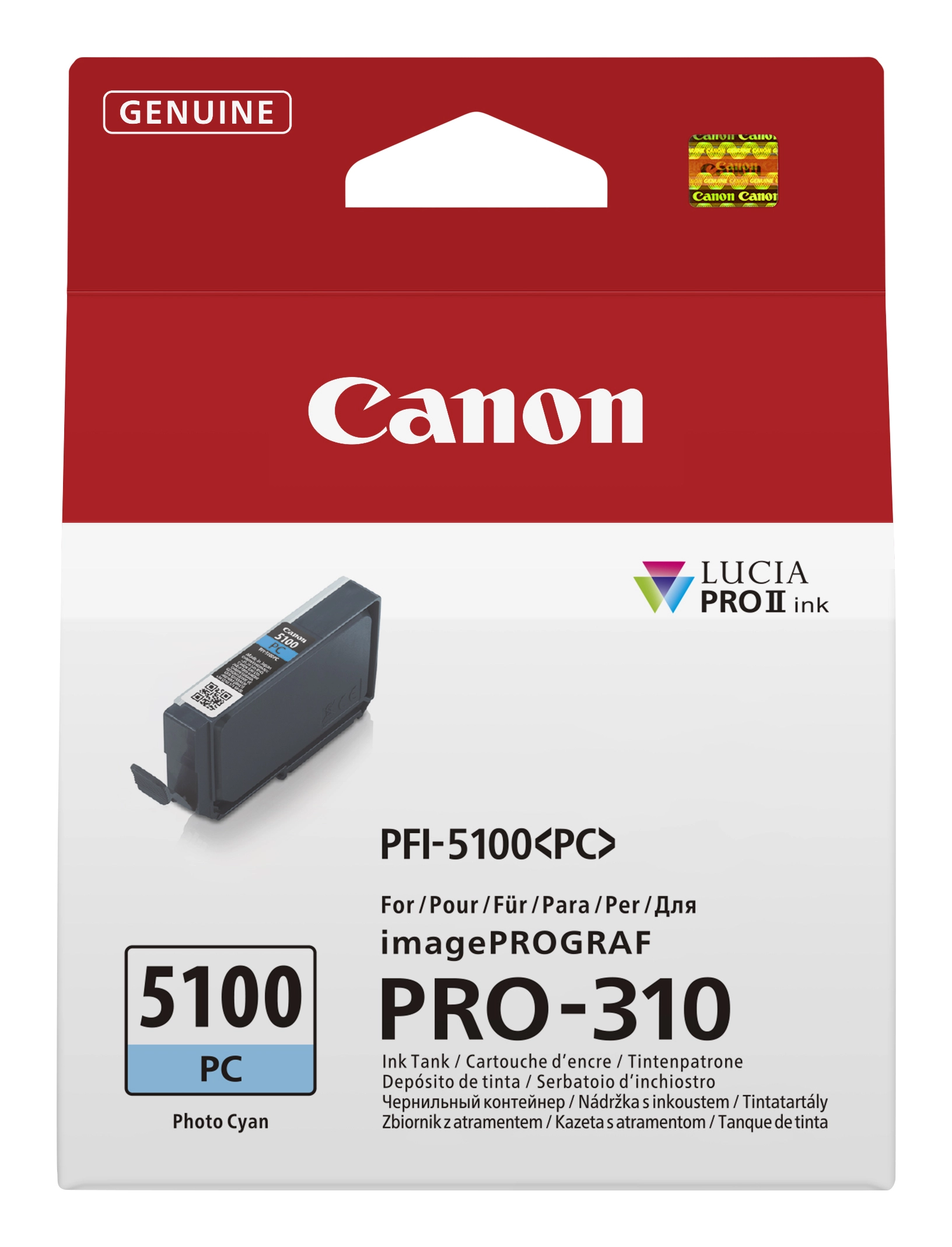 Canon PFI 5100 PC Fotocyan BlÃ¦kbeholder