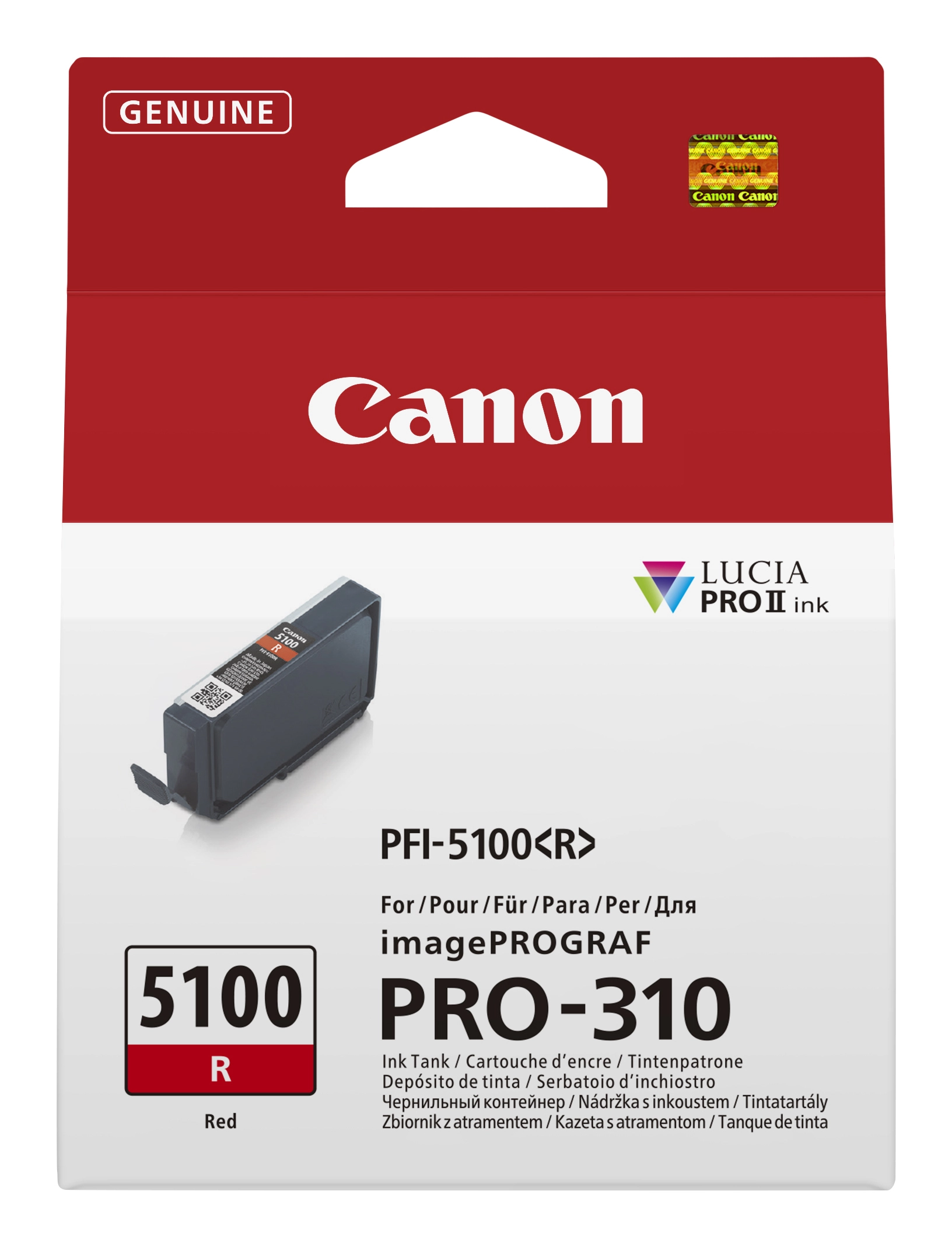 Canon PFI 5100 R RÃ¸d BlÃ¦kbeholder