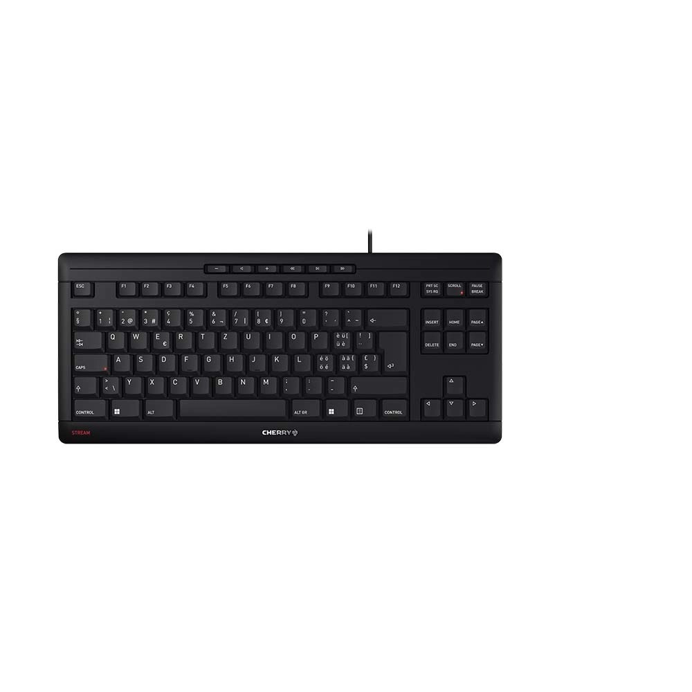 CHERRY STREAM KEYBOARD TKL tastatūra Universāls USB QWERTZ Swiss Melns
