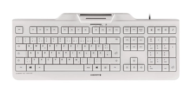 CHERRY KC 1000 SC tastatūra USB Swiss Grey