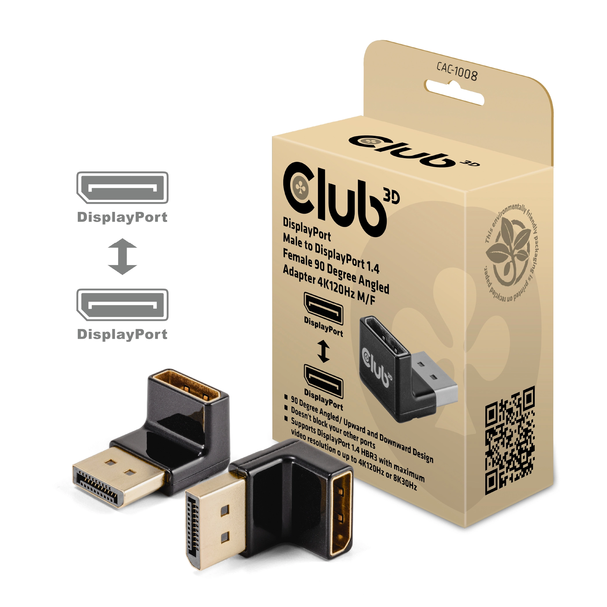 CLUB3D DisplayPort Male to DisplayPort 1