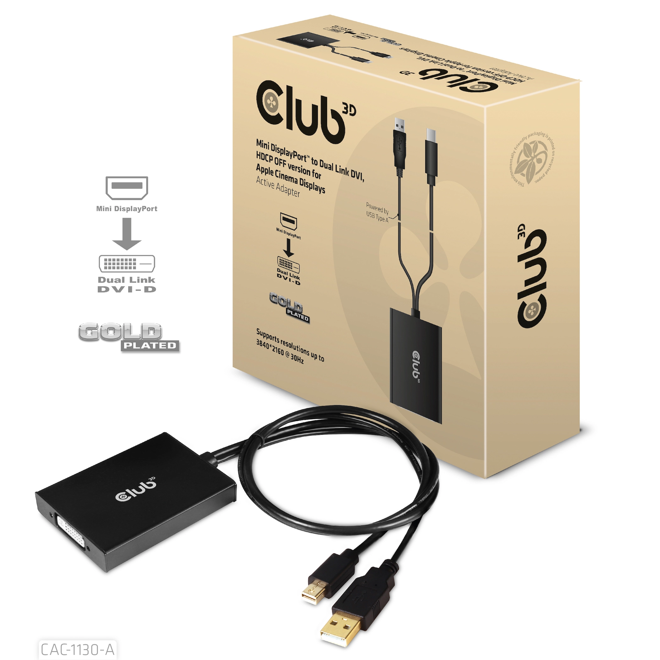 CLUB3D Mini DisplayPort to Dual Link