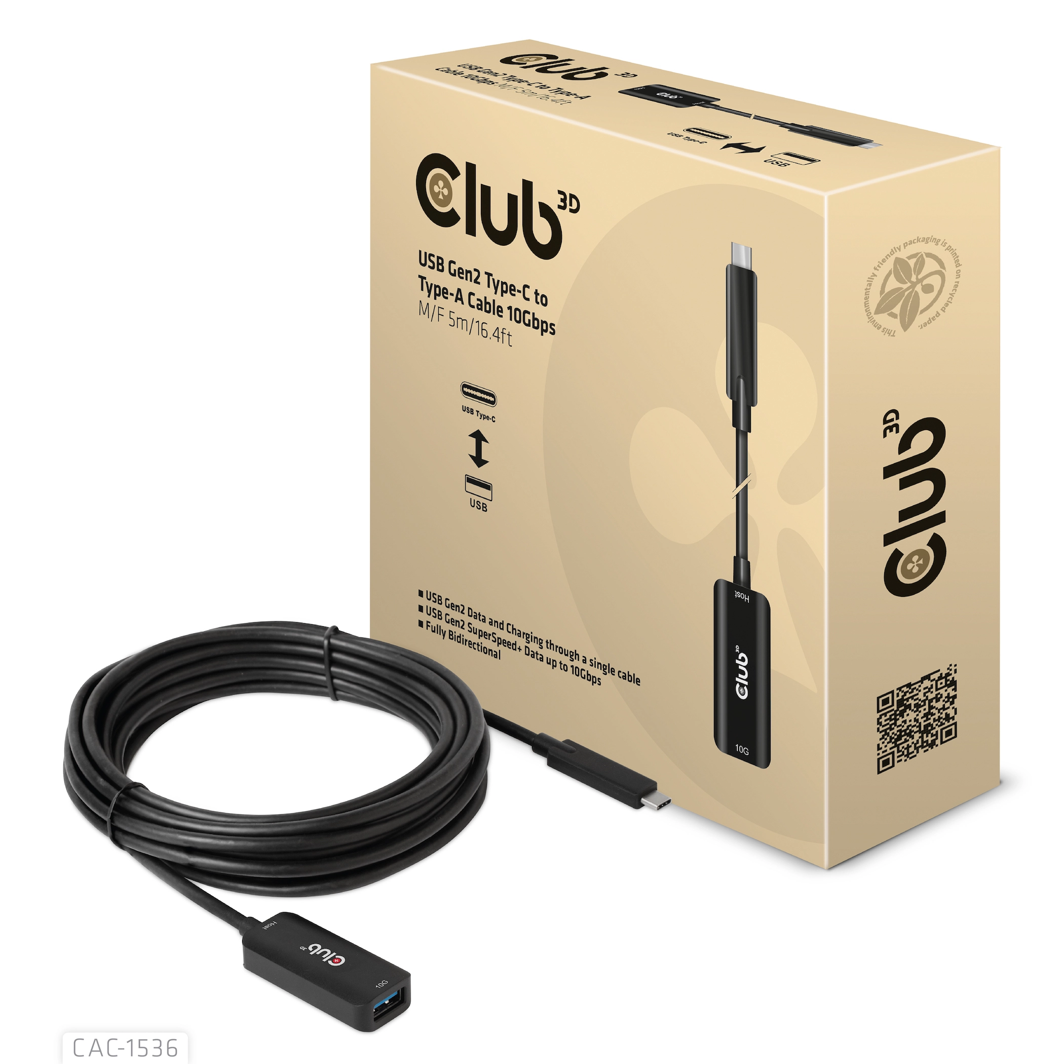 CLUB3D USB Gen2 Type-C to Type-A