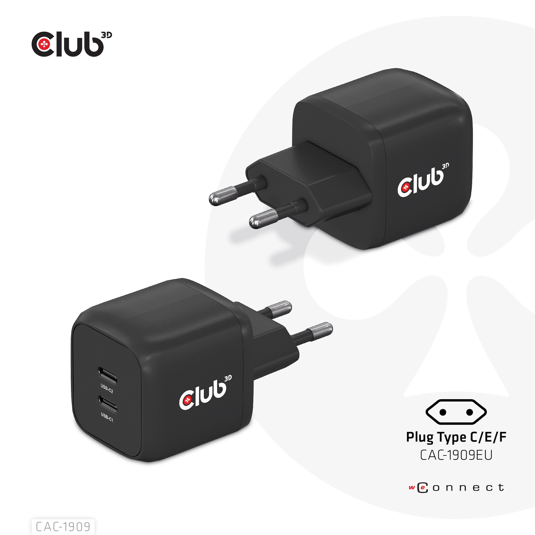 CLUB3D Travel Charger PPS 45W GAN