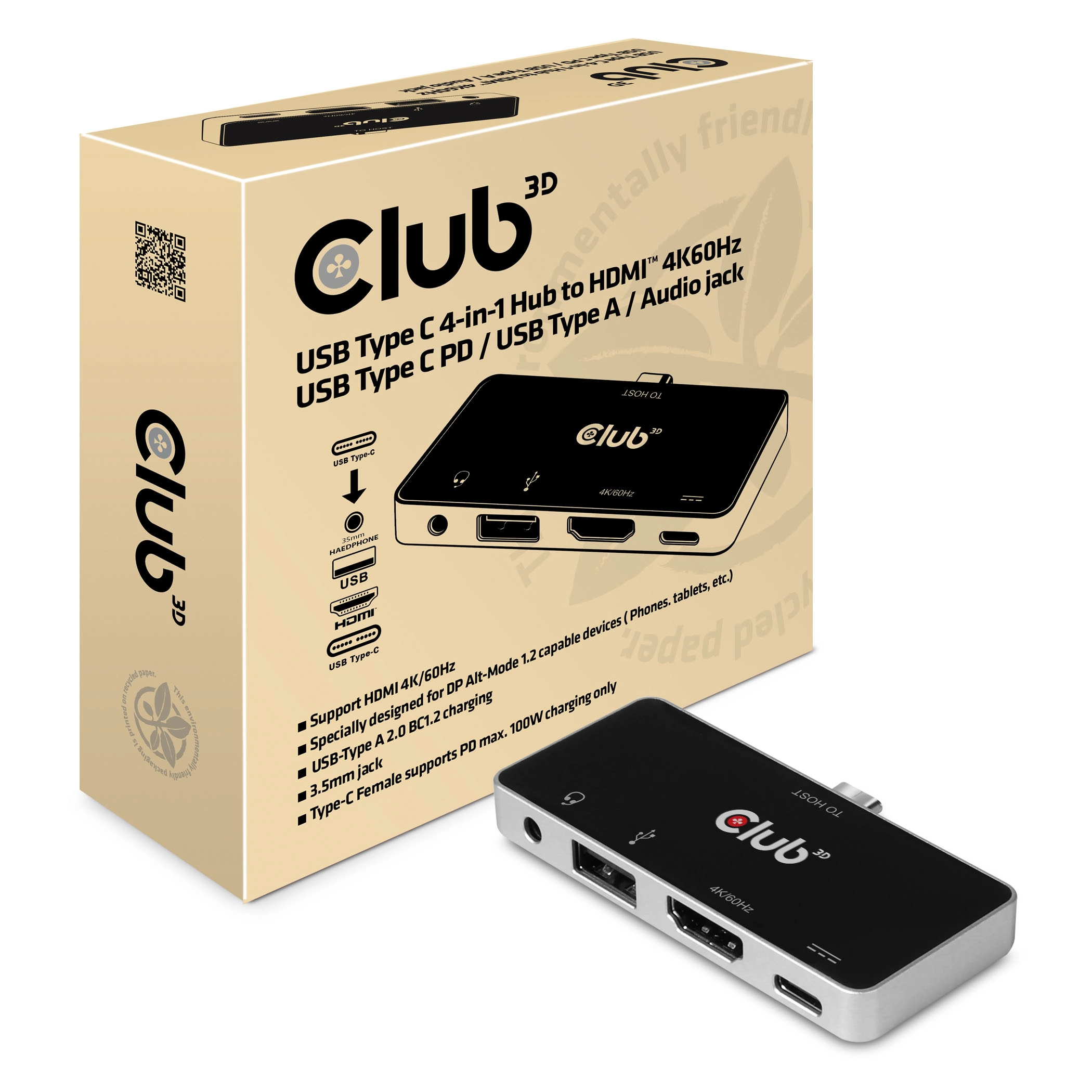 CLUB3D USB Type C 4-in-1 Hub