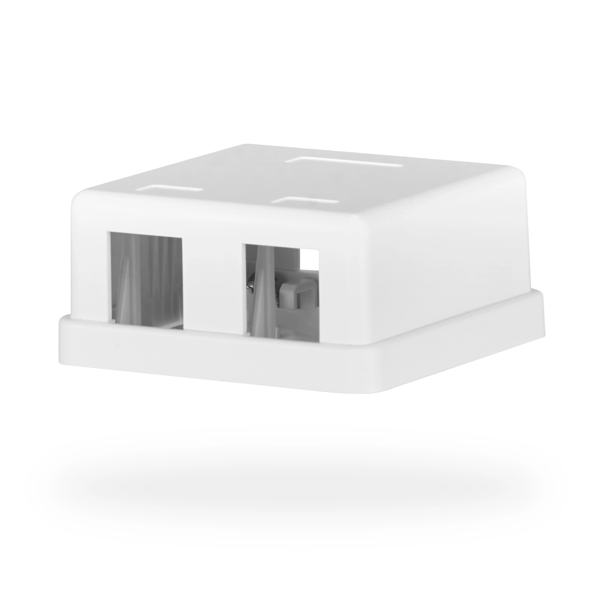 Keystone connection box  2 port  surface-mounted