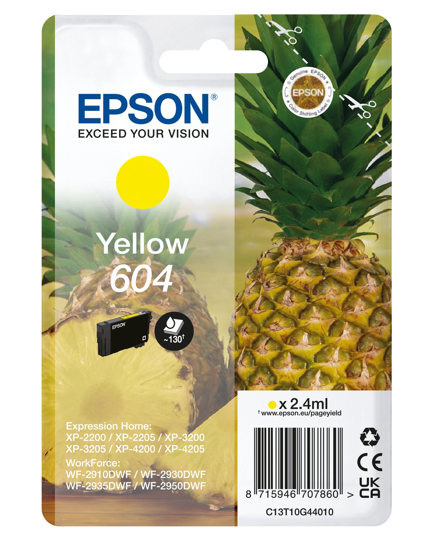 Epson Singlepack Yellow 604 Ink 6802-6UU