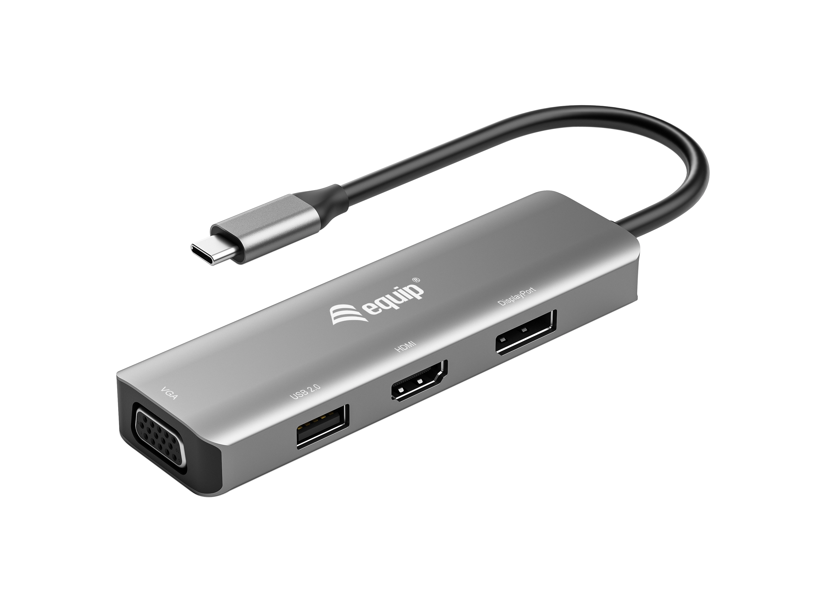 Equip Adapter USB-C-HDMI/DP/VGA/USB2.0 4K/ 60Hz