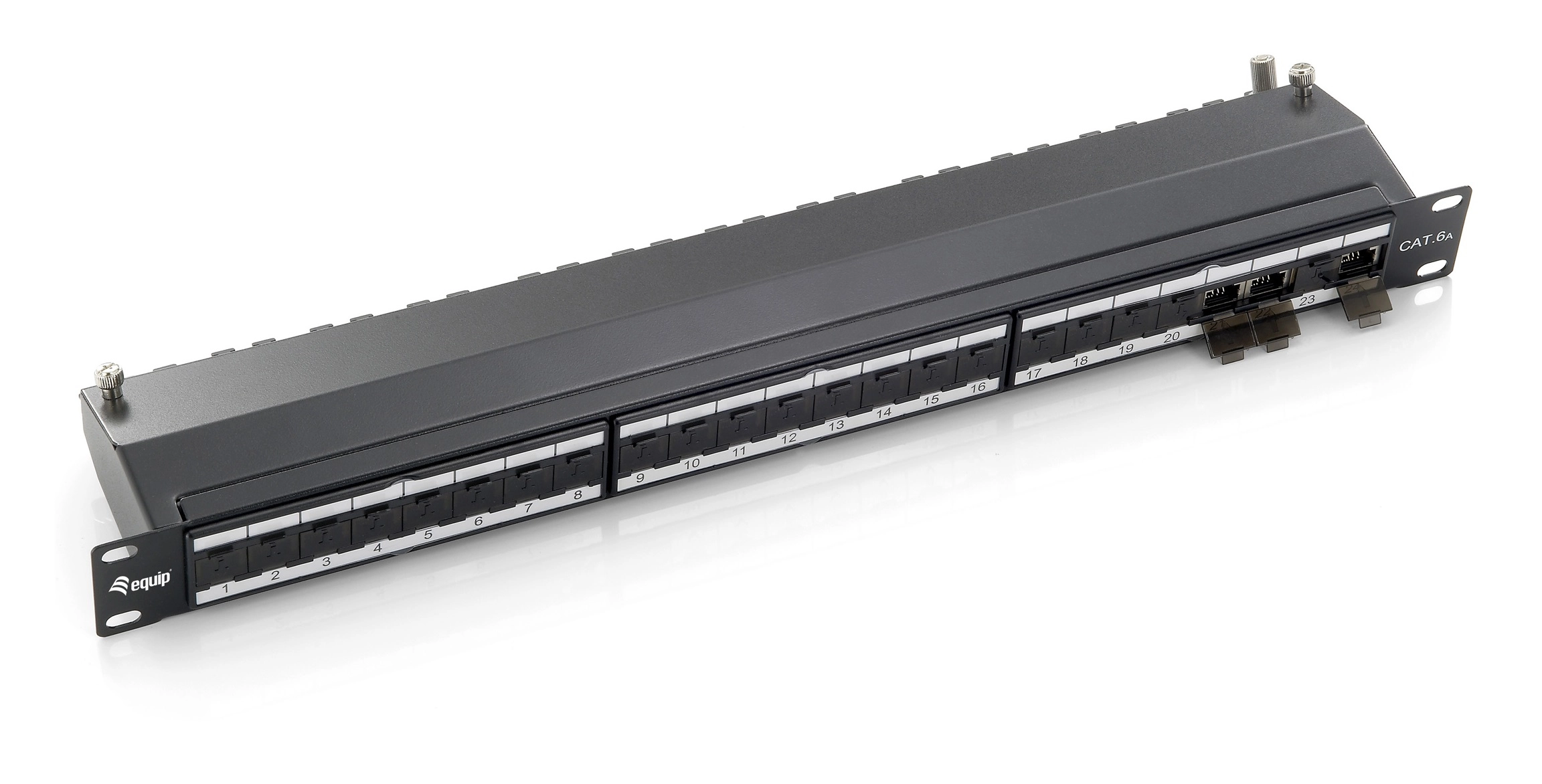 19" Patchpanel 24xRJ45 Cat6a FTP 1U