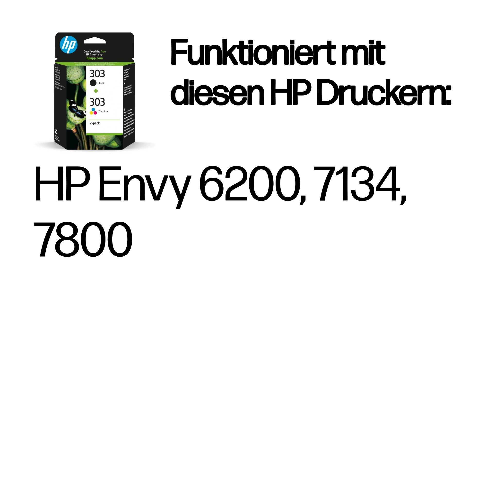HP 303 Schwarz+Dreifarbig Tintenpatrone 3YM92AE 3YM92AE#UUS