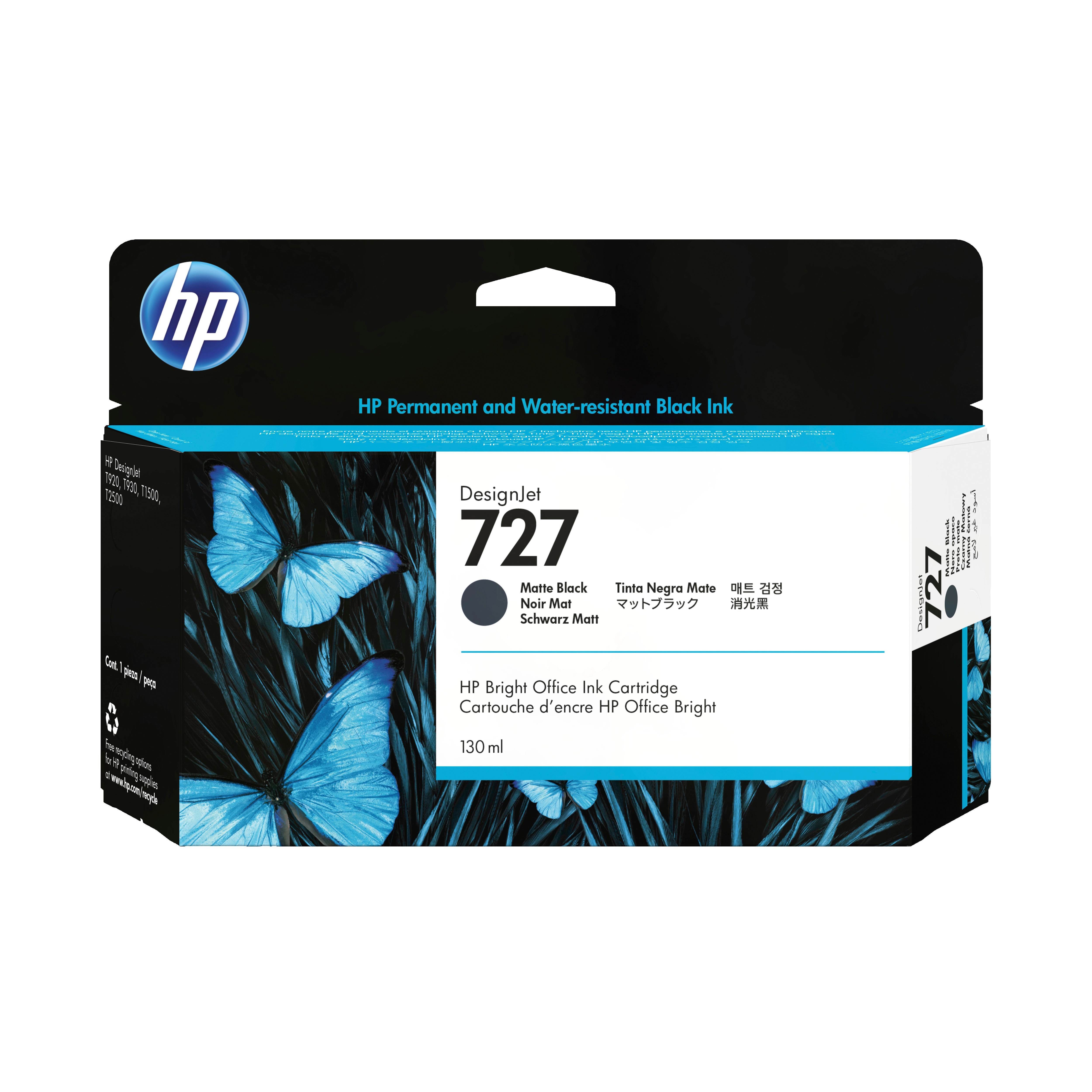HP 727 Mattschwarz Tintenpatrone 130ml 1969243