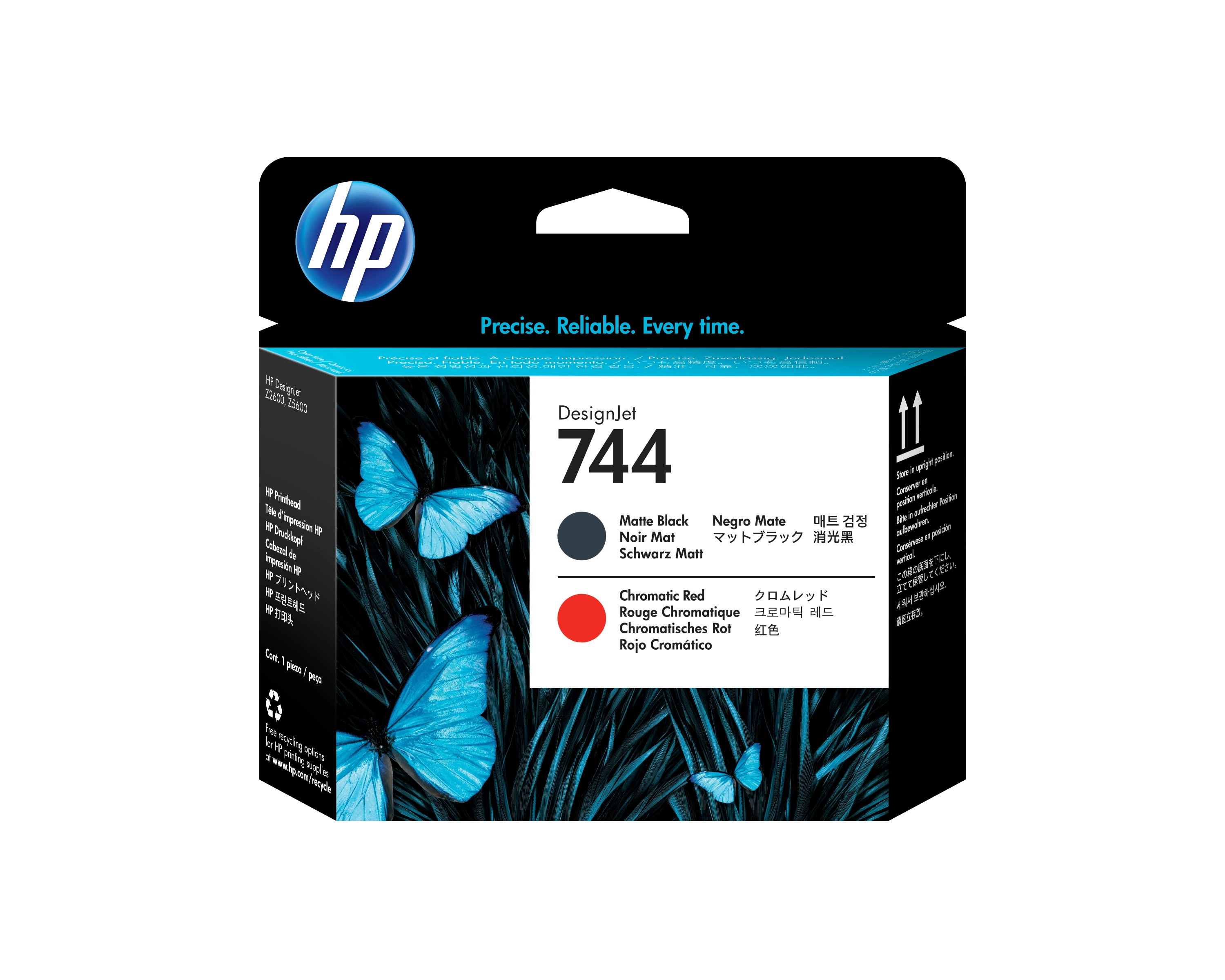HP Ink/744 ink Matte Black+Red Printhead