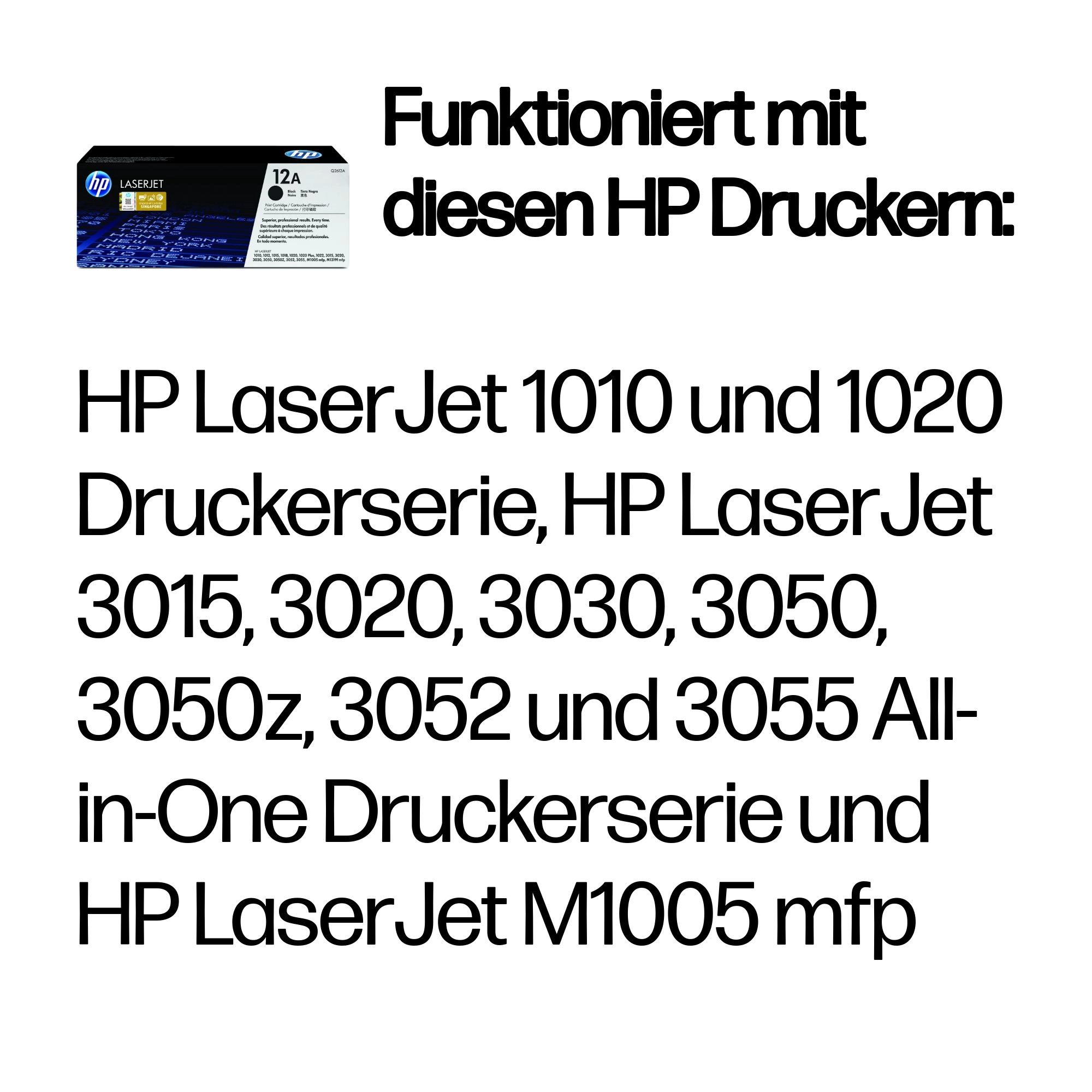 HP 12A Schwarz LaserJet Tonerpatrone 1117323