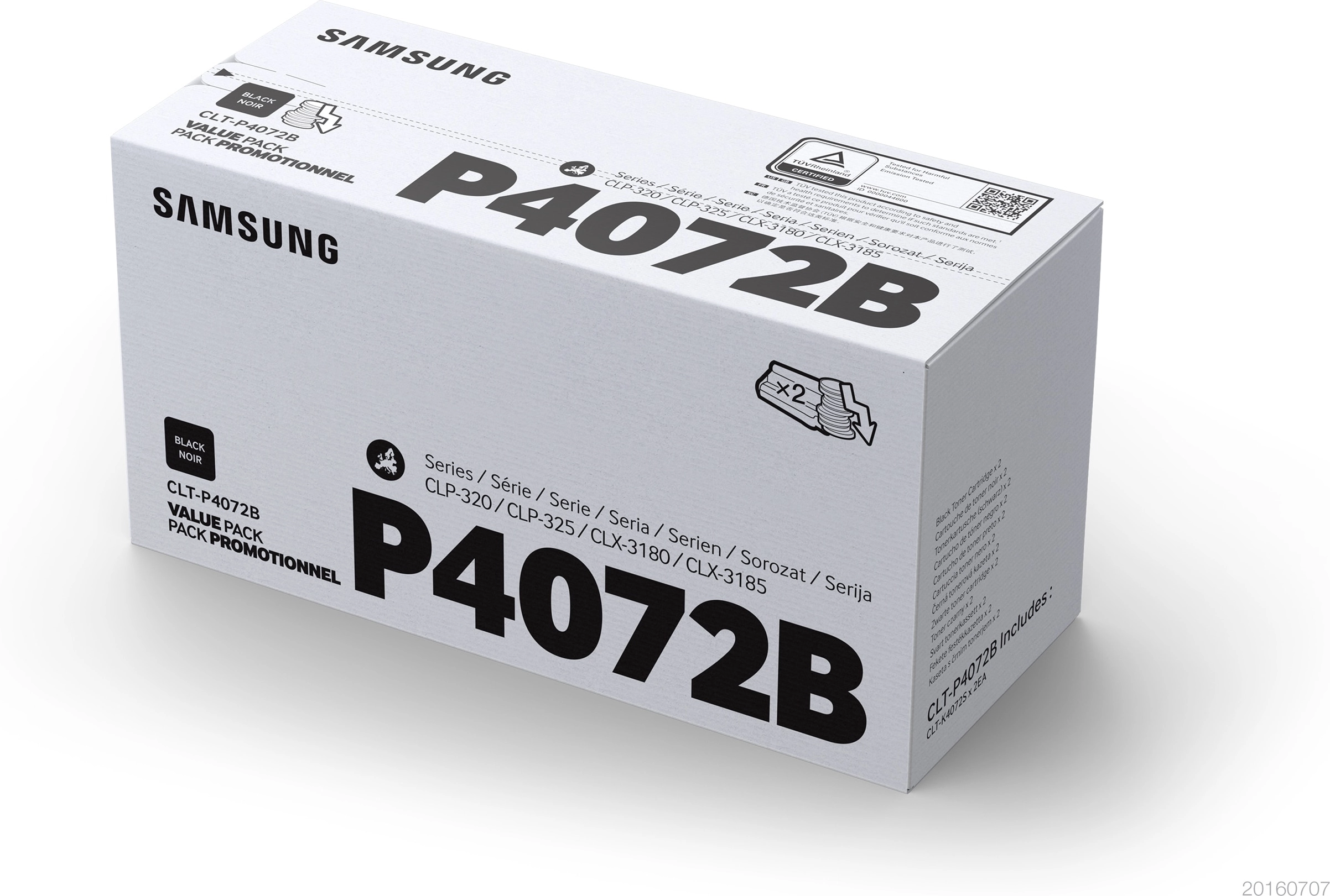 Samsung CLT-P4072B 2-pack Black Toner Cartridges