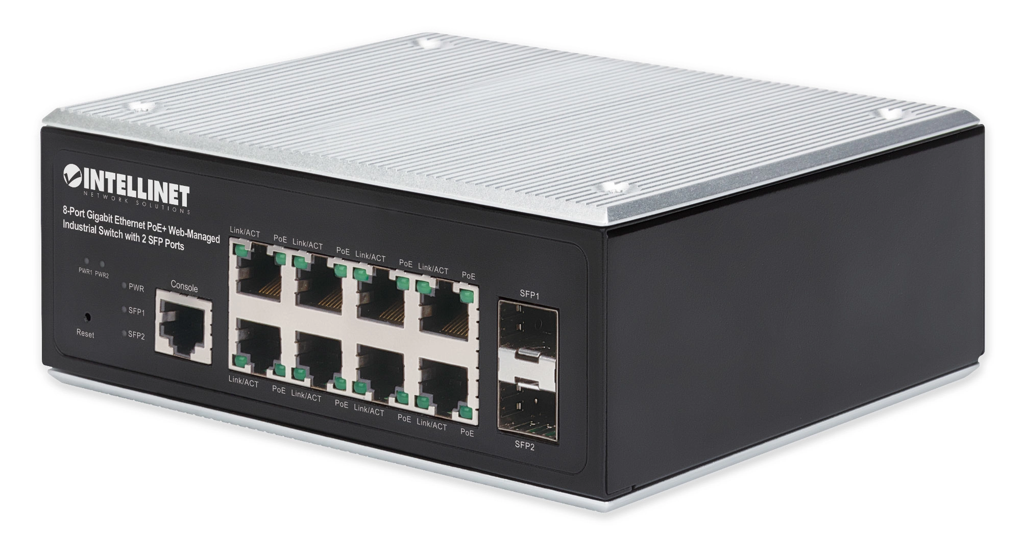 Intellinet Industrial 8-Port Gigabit Ethernet PoE+