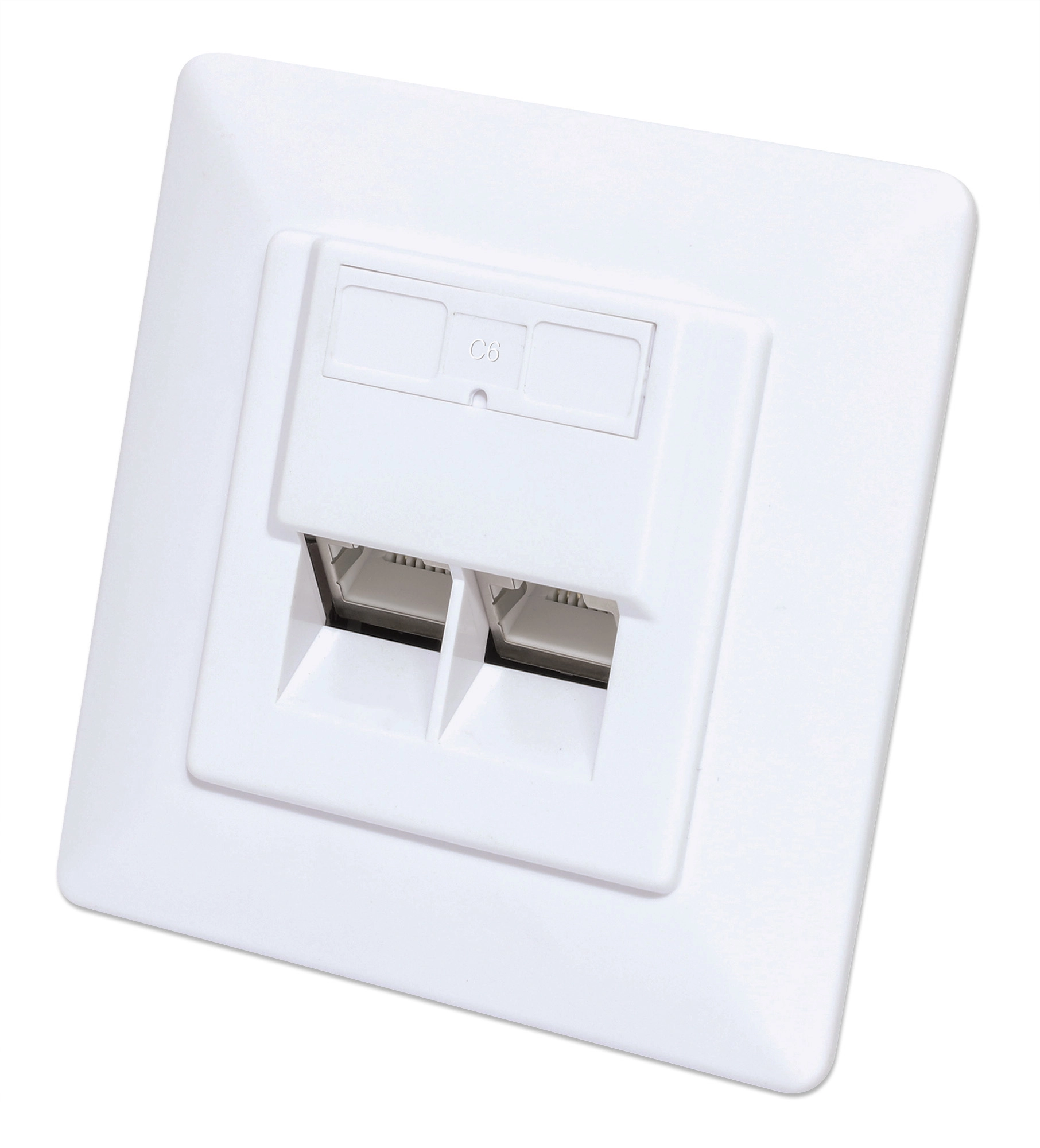 INTELLINET 2-Port Cat6 10G RJ45 flush-mounted