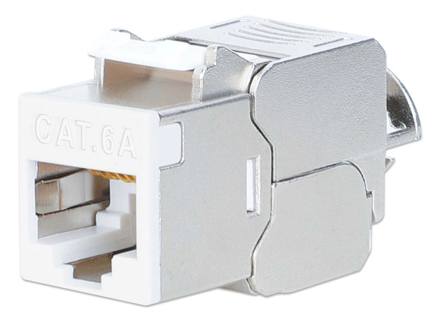 INTELLINET Cat6a 10G STP Keystone-Modul weiß