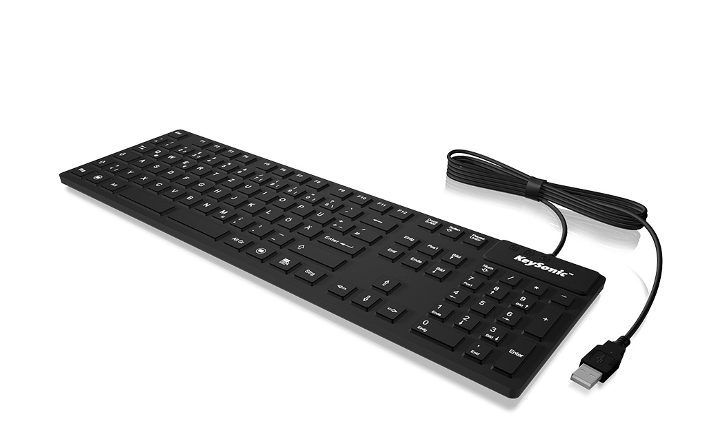 KeySonic KSK-8030 IN (FR) tastatūra Rūpniecisks USB AZERTY Franču Melns