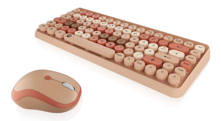 Klawiatura + mysz Keysonic KeySonic galddatora komplekts KSKM-5200M-RF (DE) Bezvadu smiltis/krēms