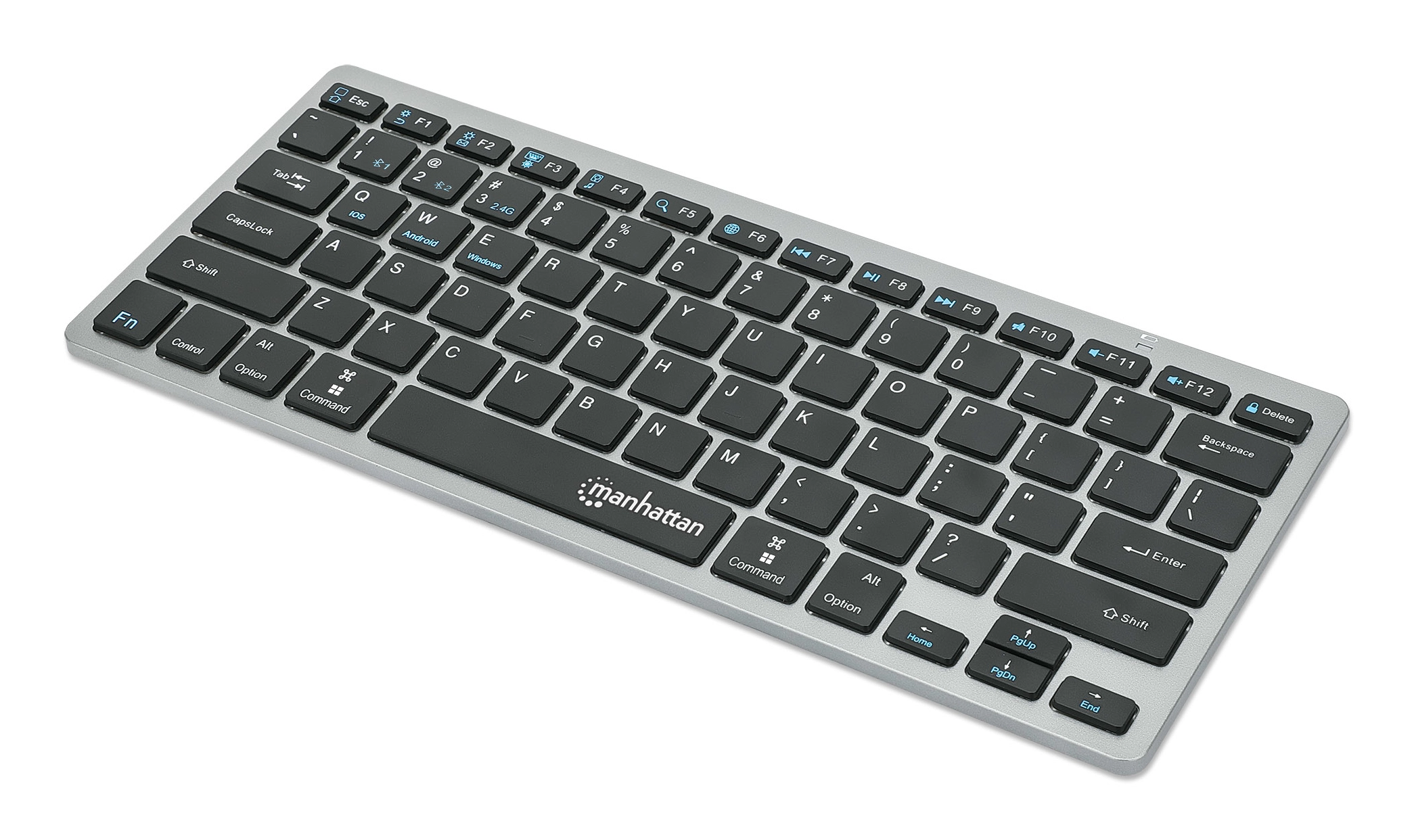 MANHATTAN Slim wireless keyboard anthracite Bluetooth