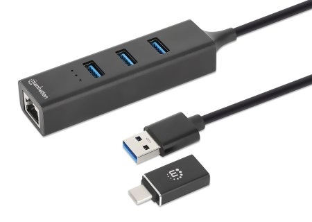 Manhattan USB-C  USB-A Combo Dock/Hub  Ports