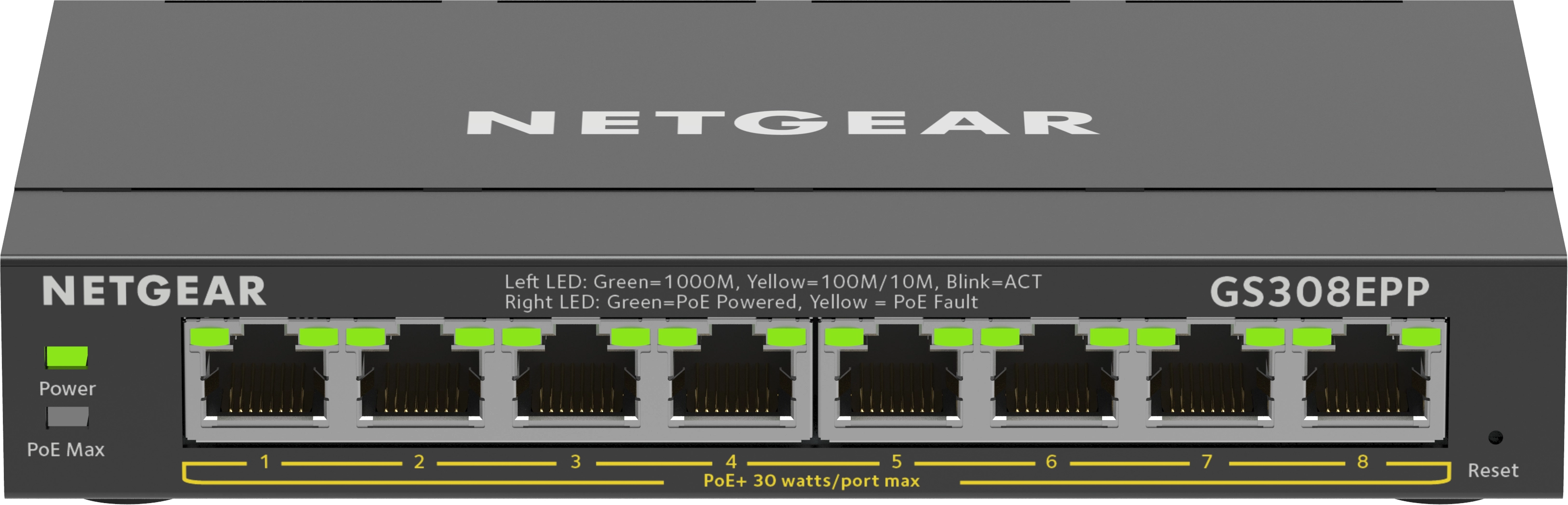 NETGEAR 8-Port Gigabit Ethernet High-Power PoE+