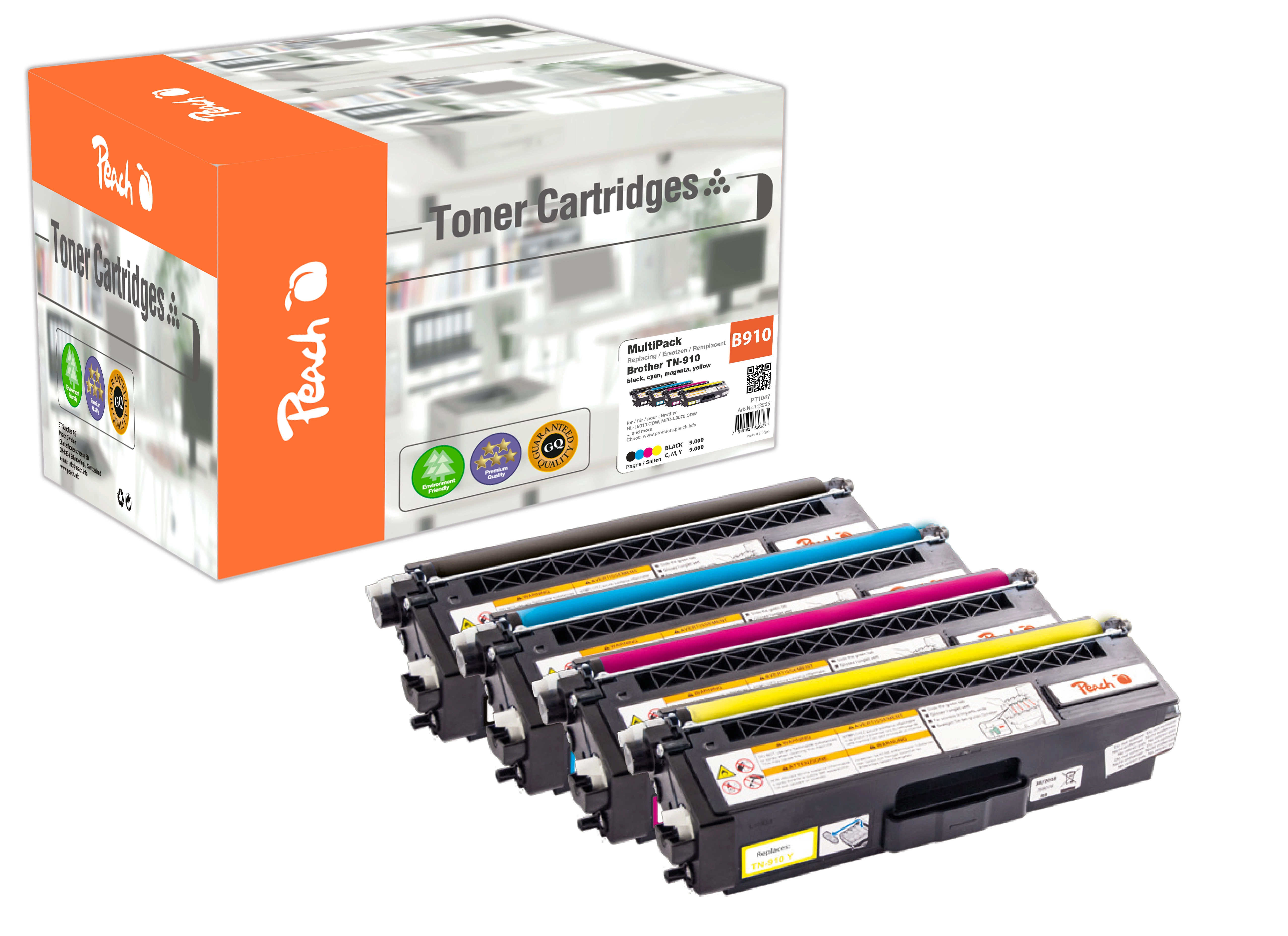 Peach PT1047 toner cartridge 4 pc(s)