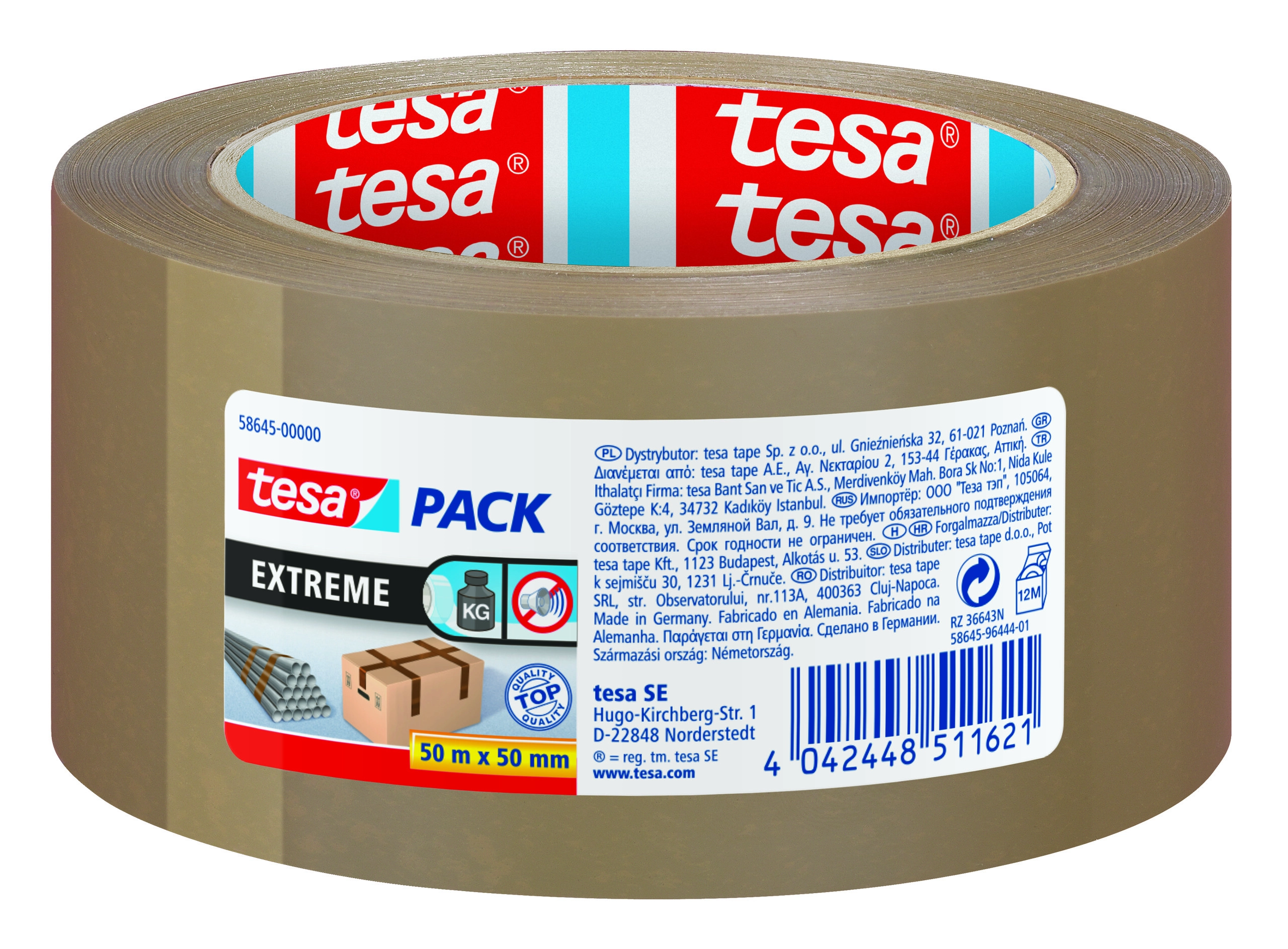 Tesapack Package tape 3 Roll transparent