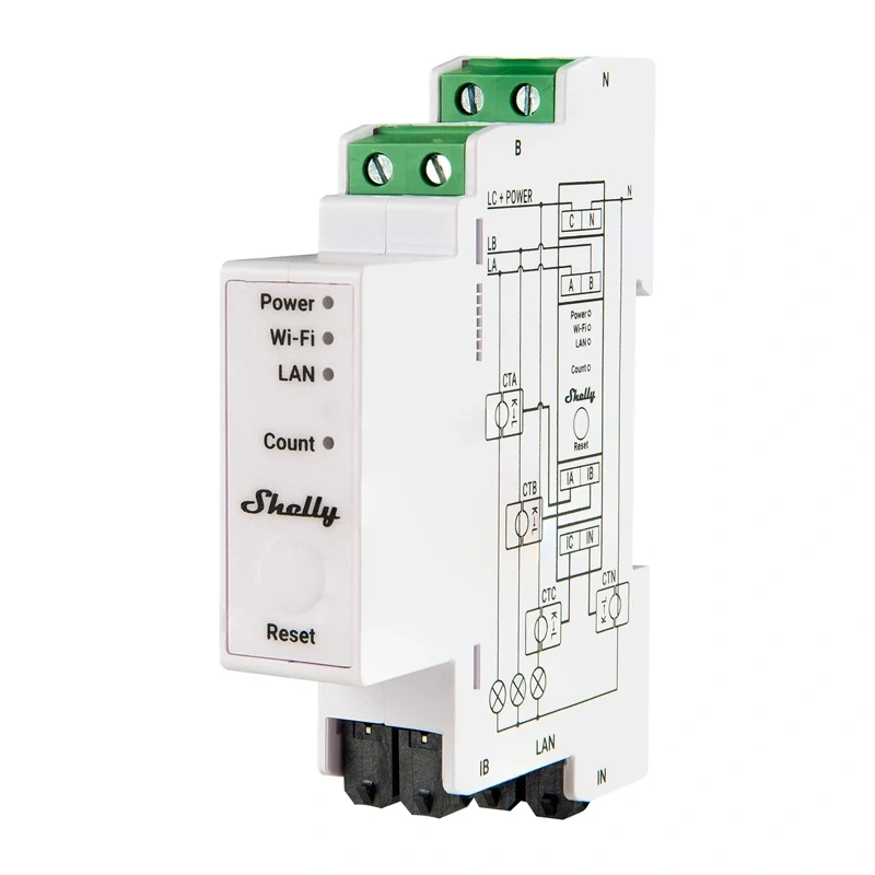 Shelly DIN rail Pro 3EM 120A