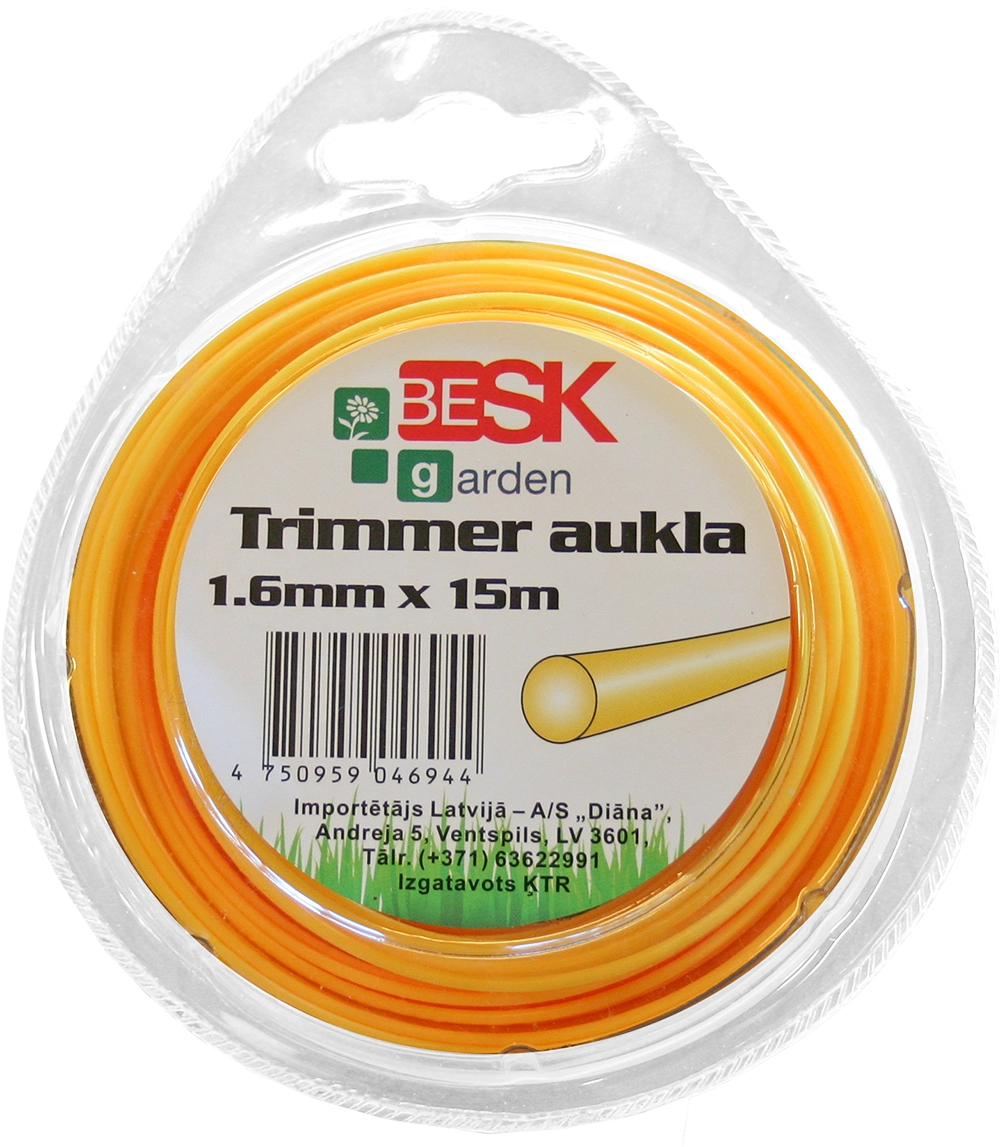 Trimmer cord 1.6mm*15m round 9046944