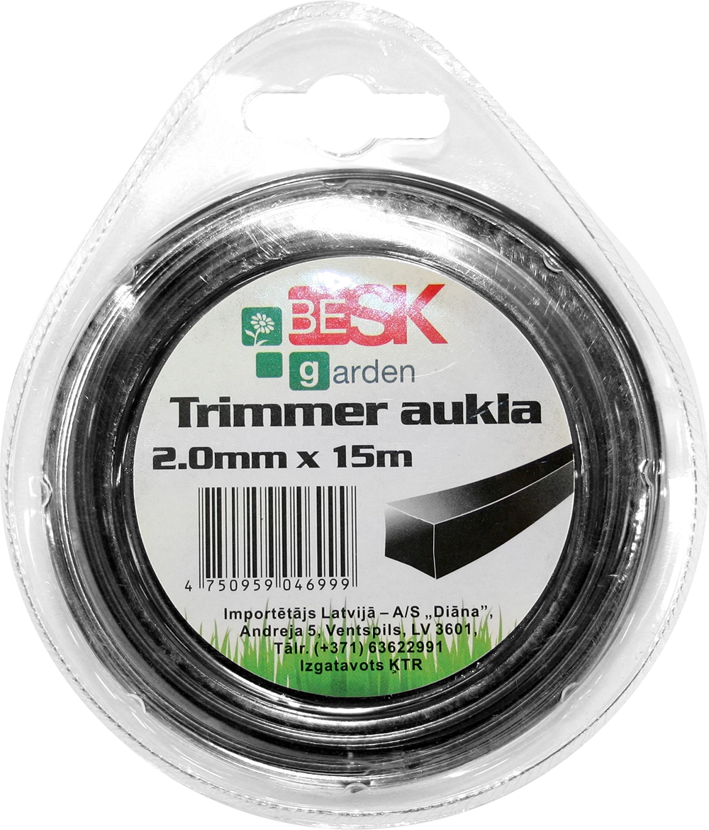 Trimmera aukla 2.0mm*15m kvadr. 9046999