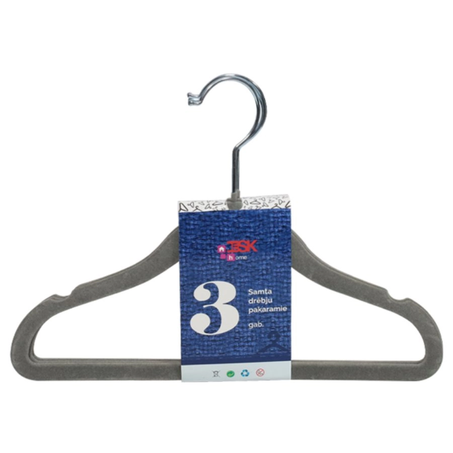 Clothes hanger velvet 29x20cm 3 pcs