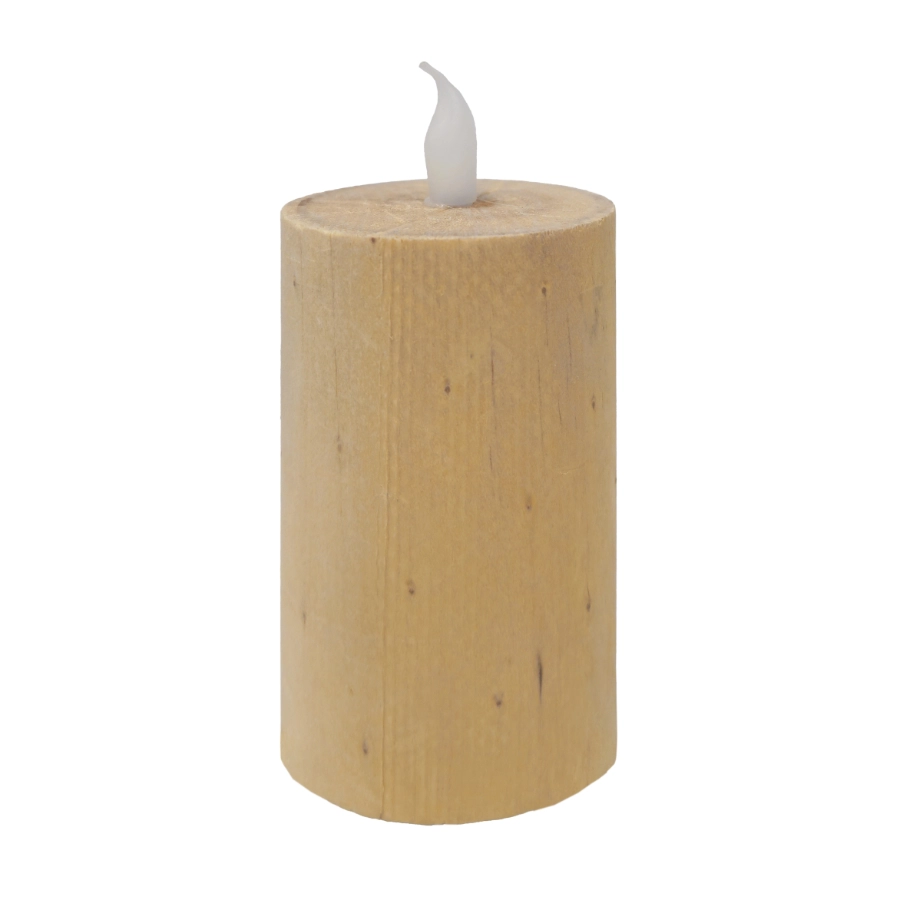 Dekors Svece LED 6x10cm  koka efektu