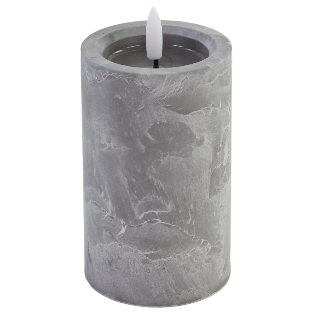 Svece LED 7.5x15cm  akmens efektu